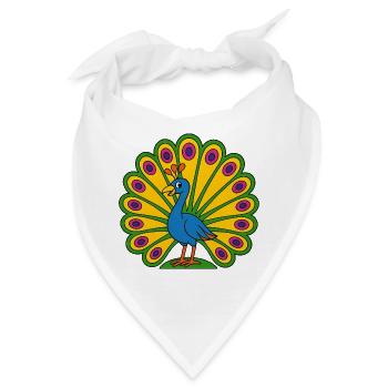 Lebendiger Pfauenfächer - Bandana - Weiß - Vorne