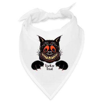 Grinsende Katze Halloween - Bandana - Weiß - Vorne