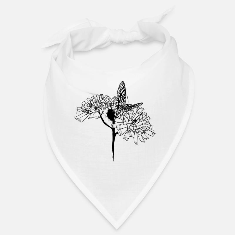 Papillon sur fleurs Bandana