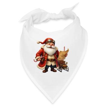 Vintage Weihnachten Steampunk Weihnachtsmann - Bandana - Weiß - Vorne