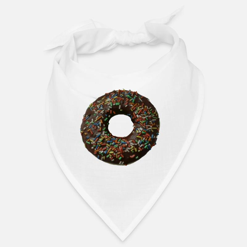 Chokolade donut med farverige drys - Bandana - hvid