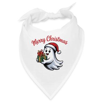 Weihnachtsgeist mit Geschenken - Bandana - Weiß - Vorne