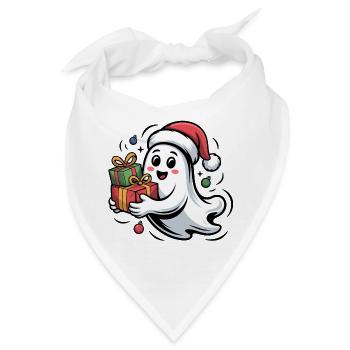 Weihnachtsgeist mit Geschenken - Bandana - Weiß - Vorne