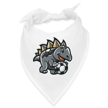 Stegosaurus Cartoon Fußball - Bandana - Weiß - Vorne