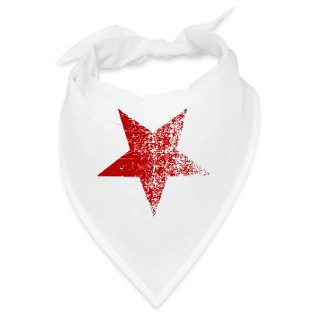 Vintage Star Roter Stern - Bandana - Weiß - Vorne