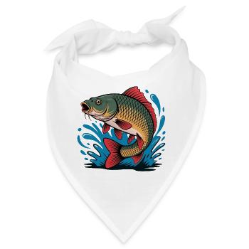 Springender Karpfen  - Bandana - Weiß - Vorne