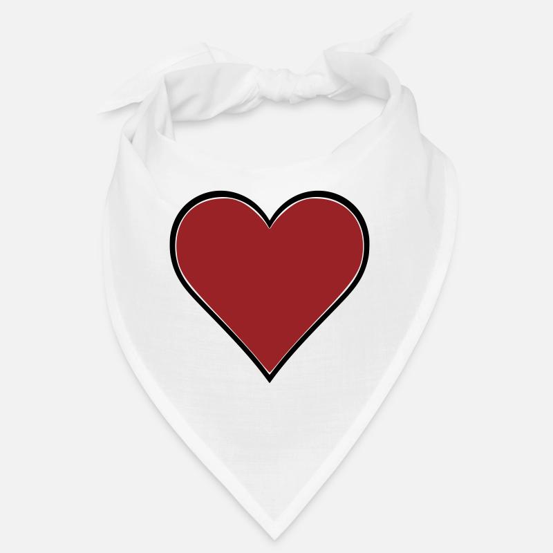 Red Heart Comic Thick Contour Vector Bandana