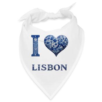 Lissabon – Architektur in Blau - Bandana - Weiß - Vorne