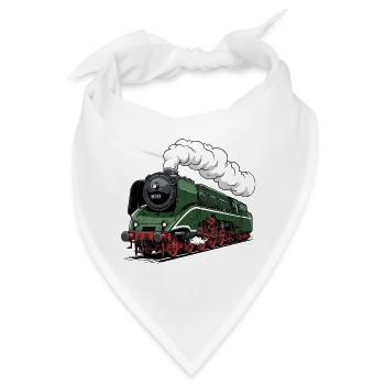 Grüne Dampflok 18 201 Retro - Bandana - Weiß - Vorne