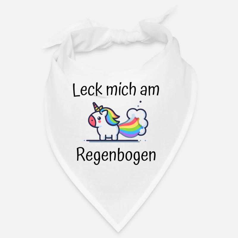 Leck mich am Regenbogen Einhorn Spruch Bandana