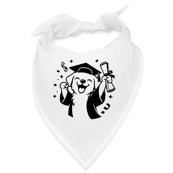 Hund mit Diplom - Bandana - Weiß - Vorne