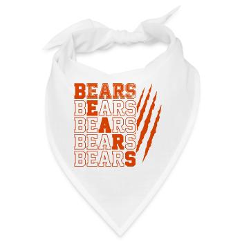 Bears Text mit gequälten Krallenspuren - Bandana - Weiß - Vorne