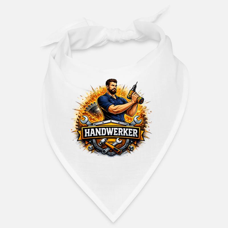 Logo Craftsman – Style de bande dessinée avec perceuse Bandana