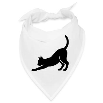 Katze Silhouette Stretch Verspielt Vektor - Bandana - Weiß - Vorne