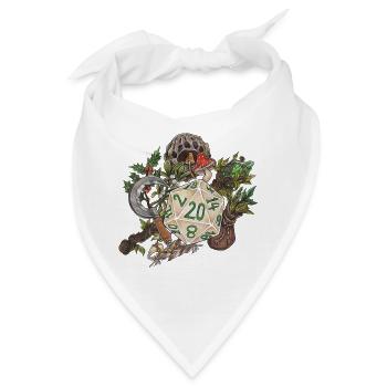 Rollenspiel Tabletop D20 Würfel Geschenk Druide - Bandana - Weiß - Vorne