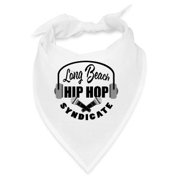 Kreuzende Mikrofone Schwarz - Long Beach Music - Bandana - Weiß - Vorne