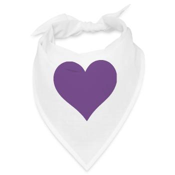 violettes Herz 2 Herzen violett Herzmuster - Bandana - Weiß - Vorne