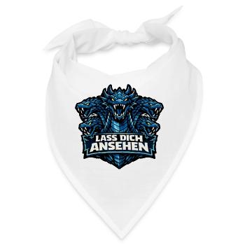 Sagengestalt Hydra mit Spruch: Lass dich ansehen - Bandana - Weiß - Vorne