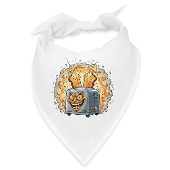 Lachender Toaster Krümel Explosion - Bandana - Weiß - Vorne