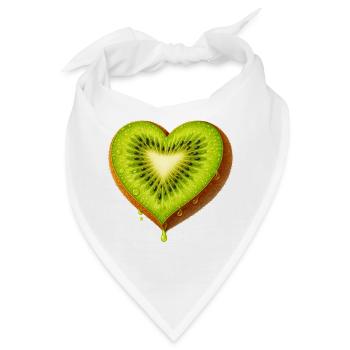 Saftige Kiwi in Herzform Illustration  - Bandana - Weiß - Vorne