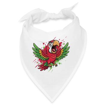 Vibranter Papagei Farbsplash - Bandana - Weiß - Vorne