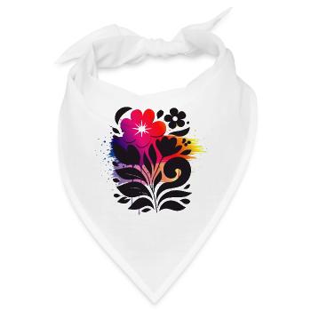 Florale Illustration mit Farbverlauf Moderner Stil - Bandana - Weiß - Vorne