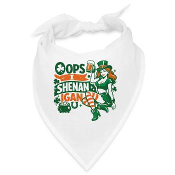 Oops I Shenanigan | Leprechaun St Patrick's Girl - Bandana - Weiß - Vorne