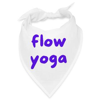 Flow Yoga Handlettering Purpur - Bandana - Weiß - Vorne