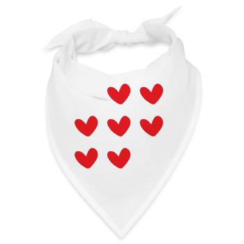 I Love You Hearts Typography Graphic - Bandana - Weiß - Vorne