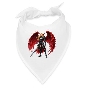 Karmesinroter geflügelter Krieger - Bandana - Weiß - Vorne