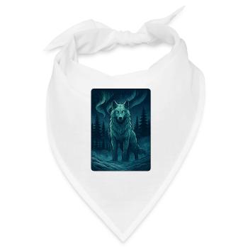 Nordwolf im Nachtwald - Bandana - Weiß - Vorne