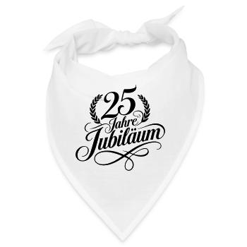 25 Jahre Jubiläum Lorbeer Schwarz - Bandana - Weiß - Vorne