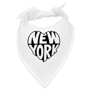 New York kantiges Herz - Bandana - Weiß - Vorne