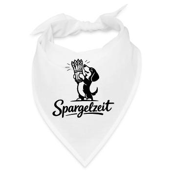 Spargel Essen Spargelzeit Saison Dackel - Bandana - Weiß - Vorne