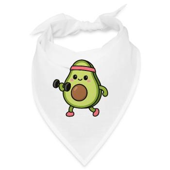 Avocado beim Fitness - Bandana - Weiß - Vorne