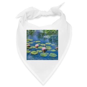 Lilien auf einem blauen Teich - Bandana - Weiß - Vorne