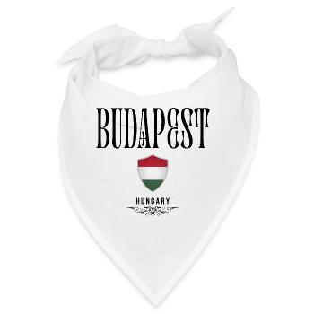 Budapester Souvenir, elegantes Design Budapest - Bandana - Weiß - Vorne