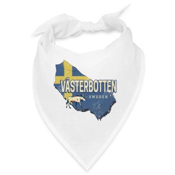 Västerbotten in Schweden Provinz mit Landkarte - Bandana - Weiß - Vorne