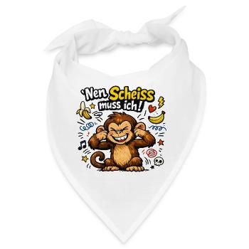 Nen Scheiss muss ich Affe - Bandana - Weiß - Vorne