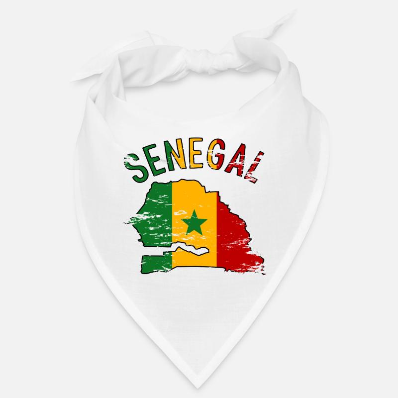 Drapeau du Sénégal Silhouette de la carte utilisée Bandana