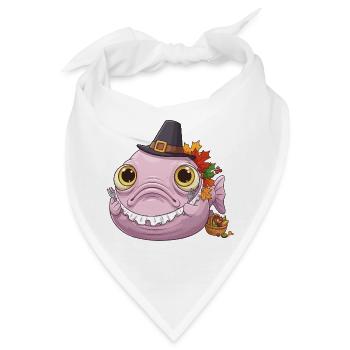 Lustiger Blobfisch - Herbst und Erntedank - Bandana - Weiß - Vorne