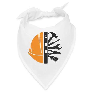 Bauhelm & Werkzeug – Handwerker Logo - Bandana - Weiß - Vorne