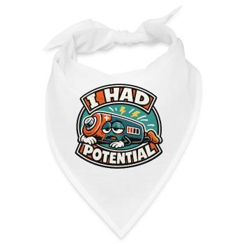 Ich hatte Potenzial Akku - Bandana - Weiß - Vorne