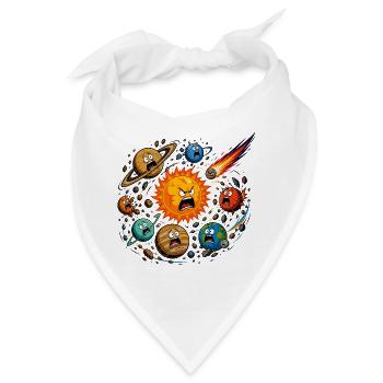 Wütige Sonne und chaotische Planeten - Bandana - Weiß - Vorne