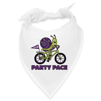 Party Pace Snail Funny Bike Shirt - Bandana - Weiß - Vorne