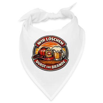 Feuerwehr Humor: Durst und Brände - Bandana - Weiß - Vorne
