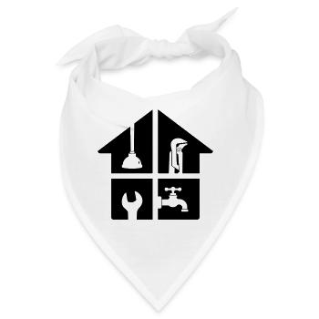 Klempner Haus Sanitär Werkzeug - Bandana - Weiß - Vorne