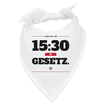 Samstags Um 15:30 Ist Gesetz Fußball Spruch Fan - Bandana - Weiß - Vorne