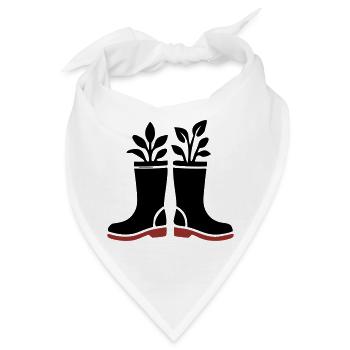 Gummistiefel Pflanzen Icon - Bandana - Weiß - Vorne