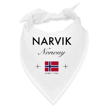 Narvik Norwegen Koordinaten Reise Souvenir - Bandana - Weiß - Vorne